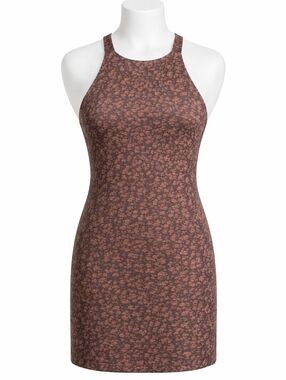 Patagonia Brown Print Magnolia Spring Athletic Dress XS Shelf Bra Outdoor Casual